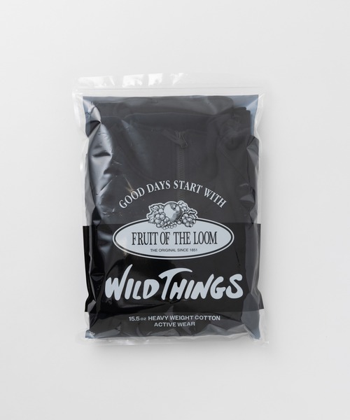 FRUIT OF THE LOOM(フルーツオブザルーム)の「【FRUIT OF THE LOOM】FTL×WILD THINGS ワイルドシングス コラボ/HAPPY SWEAT JACKET(ブルゾン・メンズ・ブラック/ベージュ・M/L)」の18枚目の写真
