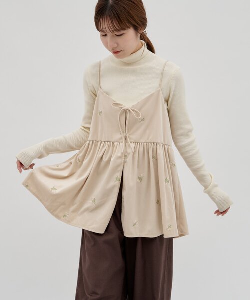 umm.】ベロア刺繍キャミチュニック（Tシャツ/カットソー）｜DISCOAT