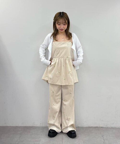 DISCOAT（ディスコート）の「【umm.】ベロア刺繍キャミチュニック（Tシャツ/カットソー・レディース・ブラウン/アイボリー・FREE）」の17枚目の写真