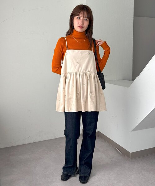 DISCOAT（ディスコート）の「【umm.】ベロア刺繍キャミチュニック（Tシャツ/カットソー・レディース・ブラウン/アイボリー・FREE）」の18枚目の写真