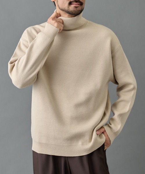 COLONY 2139(コロニートゥーワンスリーナイン)の「リサイクルポリタートルネックニット(ニット/セーター・メンズ・グレー/チャコールグレー/アイボリー/ブラック・MEDIUM/LARGE)」の2枚目の写真