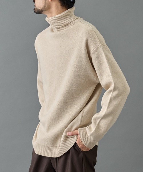 COLONY 2139(コロニートゥーワンスリーナイン)の「リサイクルポリタートルネックニット(ニット/セーター・メンズ・グレー/チャコールグレー/アイボリー/ブラック・MEDIUM/LARGE)」の6枚目の写真