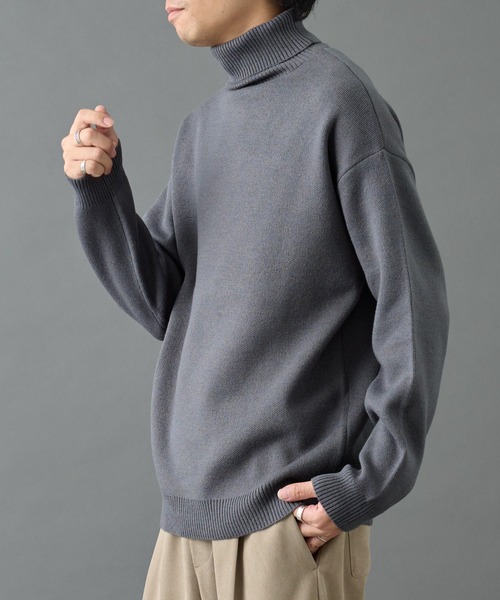 COLONY 2139(コロニートゥーワンスリーナイン)の「リサイクルポリタートルネックニット(ニット/セーター・メンズ・グレー/チャコールグレー/アイボリー/ブラック・MEDIUM/LARGE)」の12枚目の写真