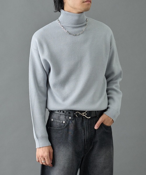 COLONY 2139(コロニートゥーワンスリーナイン)の「リサイクルポリタートルネックニット(ニット/セーター・メンズ・グレー/チャコールグレー/アイボリー/ブラック・MEDIUM/LARGE)」の15枚目の写真