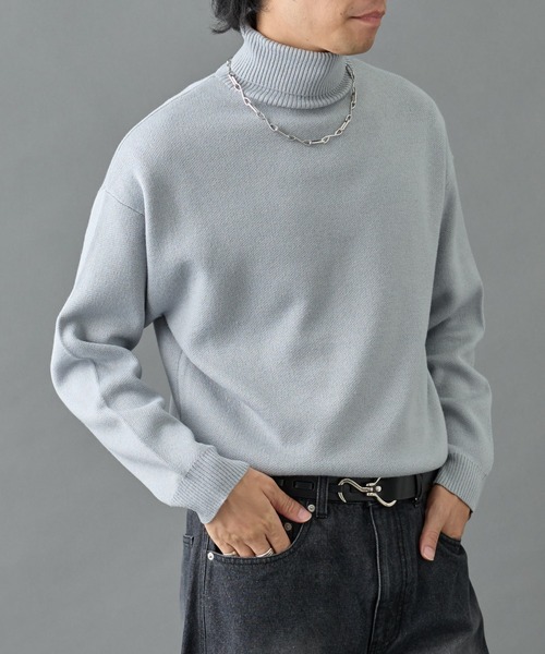 COLONY 2139(コロニートゥーワンスリーナイン)の「リサイクルポリタートルネックニット(ニット/セーター・メンズ・グレー/チャコールグレー/アイボリー/ブラック・MEDIUM/LARGE)」の18枚目の写真