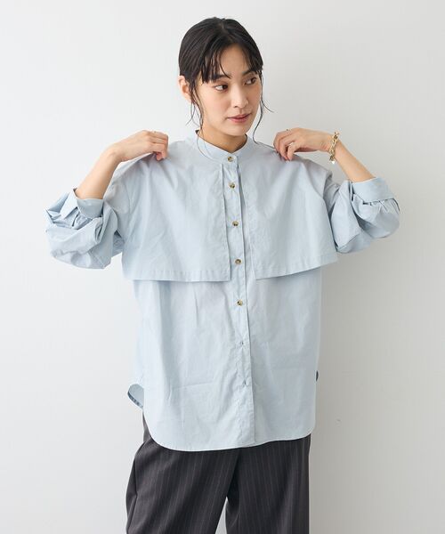 CRAFT STANDARD BOUTIQUE(クラフトスタンダードブティック)の「ヨークデザインシャツ(シャツ/ブラウス・レディース・モカ/ダークグレー/ライトベージュ/ブルーグリーン・FREE)」の8枚目の写真