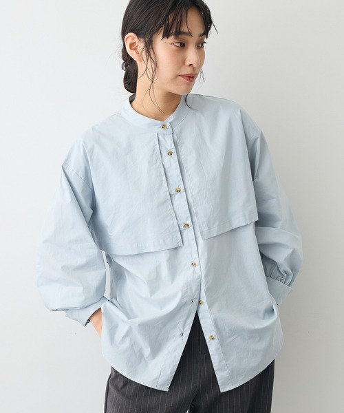 CRAFT STANDARD BOUTIQUE(クラフトスタンダードブティック)の「ヨークデザインシャツ(シャツ/ブラウス・レディース・モカ/ダークグレー/ライトベージュ/ブルーグリーン・FREE)」の4枚目の写真