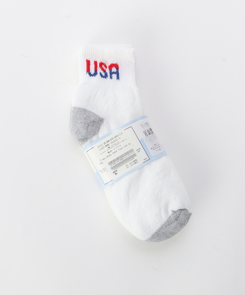 OUTDOOR PRODUCTS（アウトドアプロダクツ）の「RALLROAD SOCK Team USA Quarter Sock 3P（ソックス/靴下・レディース・ホワイト・FREE）」の6枚目の写真
