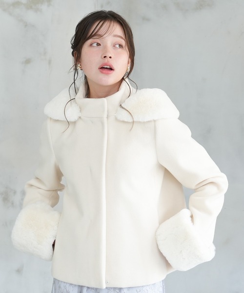 ファー付フードショートコート（その他アウター）｜ASTORIA ODIER