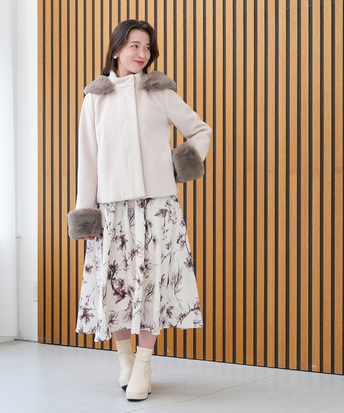 ファー付フードショートコート（その他アウター）｜ASTORIA ODIER