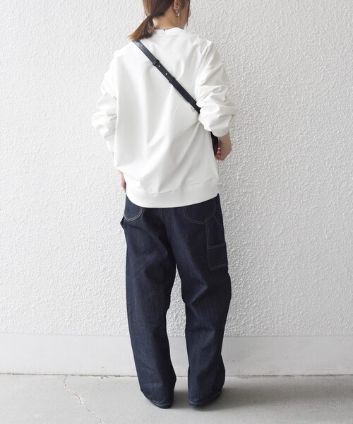 SHIPS any(シップス エニィ)の「SHIPS any:〈洗濯機可能〉裏起毛 クルーネック コクーン プルオーバー(Tシャツ/カットソー・レディース・ホワイト/ネイビー/オリーブ・ONE SIZE)」の5枚目の写真