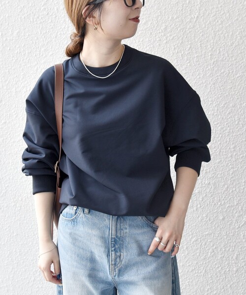 SHIPS any(シップス エニィ)の「SHIPS any:〈洗濯機可能〉裏起毛 クルーネック コクーン プルオーバー(Tシャツ/カットソー・レディース・ホワイト/ネイビー/オリーブ・ONE SIZE)」の20枚目の写真