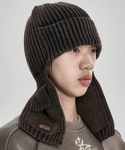 【AJOBYAJO】Washed Knit Trooper Hat / 【アジョバイアジョ】ウォッシュドニットトルーパーニット帽