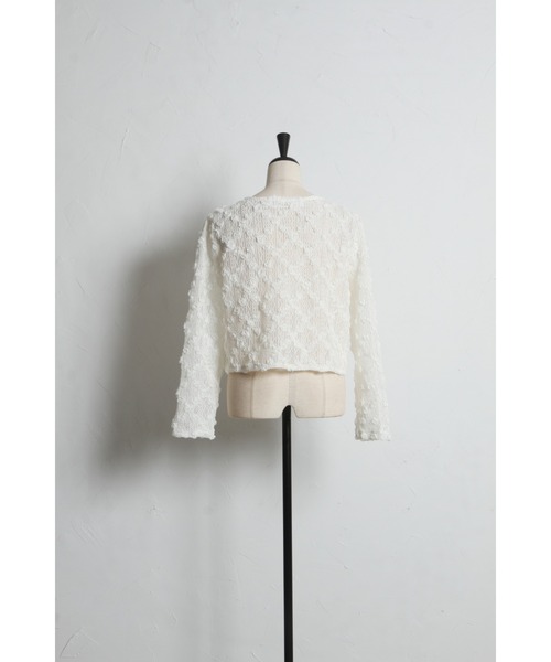 tocco closet(トッコ クローゼット)の「【ZOZO限定】クロスフラワーレースカーディガン(カーディガン/ボレロ・レディース・ブラック/ホワイト・M)」の18枚目の写真