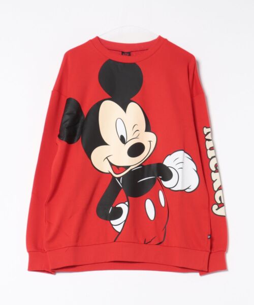 Disney（ディズニー）の「親子お揃い ディズニー BIGフェイストレーナー 0897A（スウェット・レディース・その他26/その他9/ブラック×レッド/その他12/その他13/ホワイト×ブルー・S/M/XL/L）」の2枚目の写真