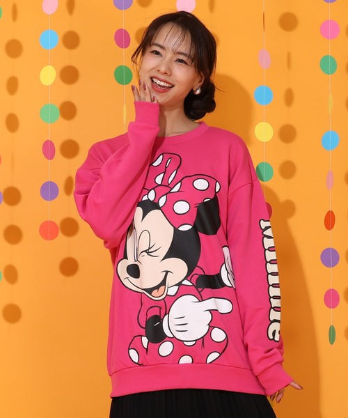 Disney（ディズニー）の「親子お揃い ディズニー BIGフェイストレーナー 0897A（スウェット・レディース・その他26/その他9/ブラック×レッド/その他12/その他13/ホワイト×ブルー・S/M/XL/L）」の3枚目の写真