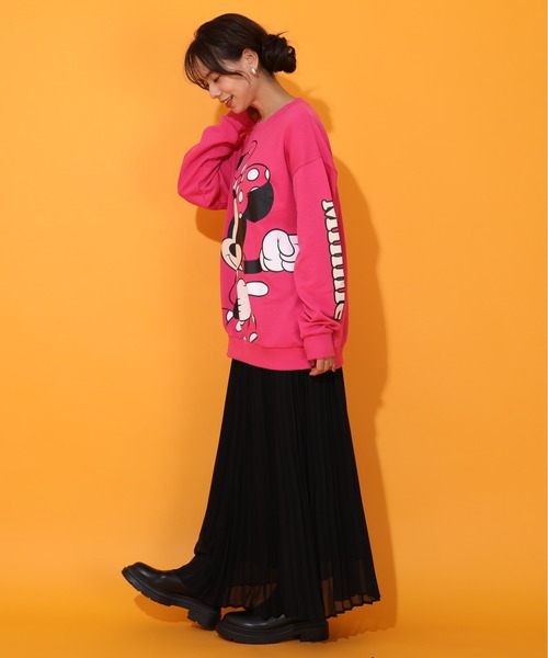 Disney（ディズニー）の「親子お揃い ディズニー BIGフェイストレーナー 0897A（スウェット・レディース・その他26/その他9/ブラック×レッド/その他12/その他13/ホワイト×ブルー・S/M/XL/L）」の19枚目の写真