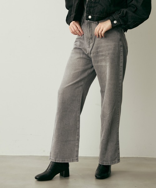 Clum(クルム)の「ヴィンテージウォッシュストレートデニムパンツ(デニムパンツ・レディース・ライトブルー/ブルー/グレー・MEDIUM/LARGE)」の6枚目の写真