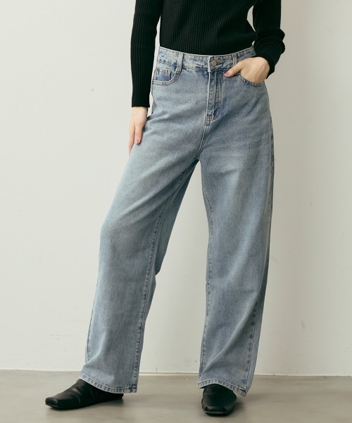 Clum(クルム)の「ヴィンテージウォッシュストレートデニムパンツ(デニムパンツ・レディース・ライトブルー/ブルー/グレー・MEDIUM/LARGE)」の19枚目の写真