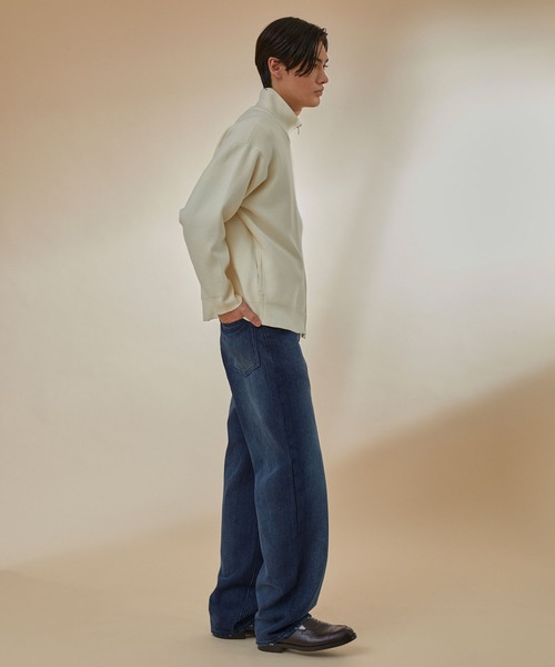 NEOL(ネオル)の「【NEOL】Milan Rib Driver's Knit/ミラノリブドライバーズニット/ジップニット(ニット/セーター・メンズ・ブラック/オフホワイト・M/L/XL)」の7枚目の写真