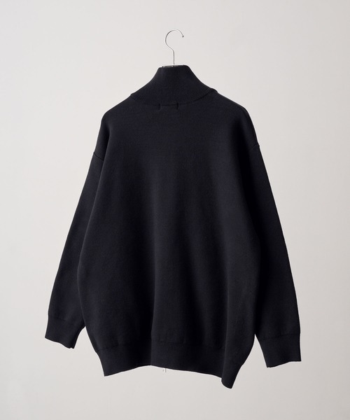 NEOL(ネオル)の「【NEOL】Milan Rib Driver's Knit/ミラノリブドライバーズニット/ジップニット(ニット/セーター・メンズ・ブラック/オフホワイト・M/L/XL)」の14枚目の写真