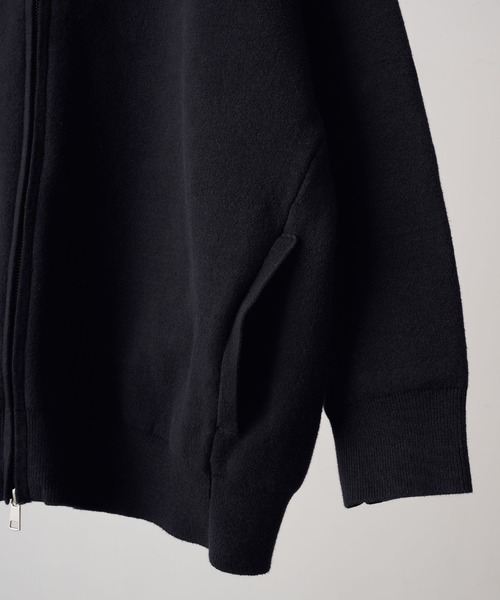 NEOL(ネオル)の「【NEOL】Milan Rib Driver's Knit/ミラノリブドライバーズニット/ジップニット(ニット/セーター・メンズ・ブラック/オフホワイト・M/L/XL)」の18枚目の写真