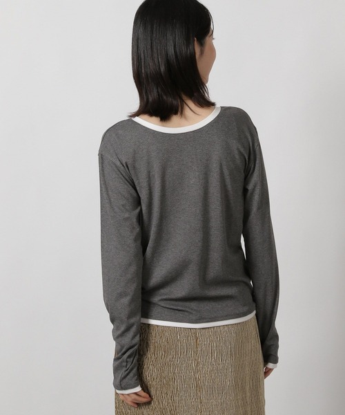 LAKOLE（ラコレ）の「2WAYヘンリーネック長袖 / 602544（Tシャツ/カットソー・レディース・グレー/アイボリー/ライトブルー・FREE）」の17枚目の写真