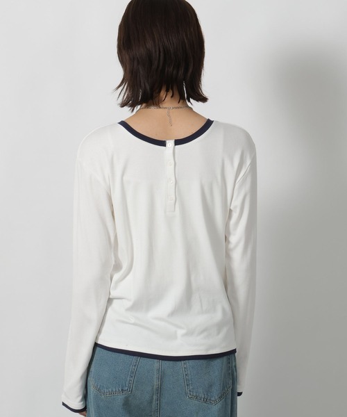 LAKOLE（ラコレ）の「2WAYヘンリーネック長袖 / 602544（Tシャツ/カットソー・レディース・グレー/アイボリー/ライトブルー・FREE）」の22枚目の写真