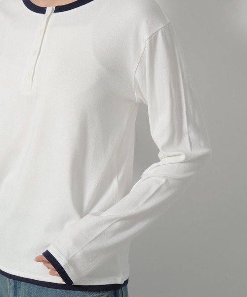 LAKOLE（ラコレ）の「2WAYヘンリーネック長袖 / 602544（Tシャツ/カットソー・レディース・グレー/アイボリー/ライトブルー・FREE）」の10枚目の写真