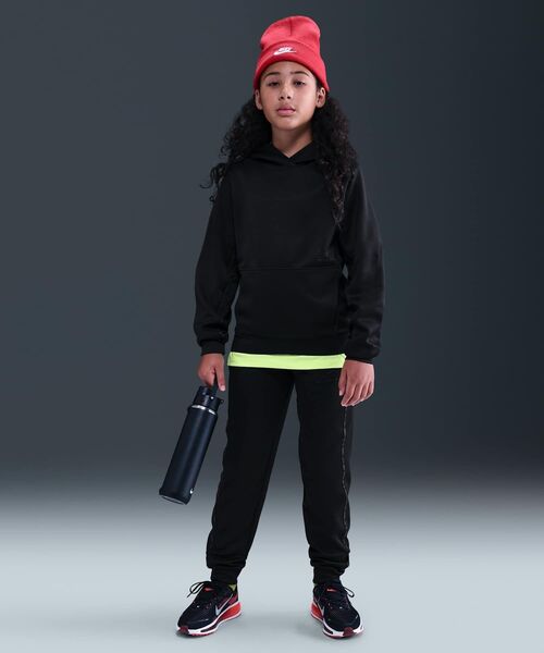 NIKE（ナイキ）の「ナイキ スポーツウェア マルチ ジュニア Dri-FIT プルオーバー パーカー / Nike Sportswear Multi Big Kids' Dri-FIT Pullover Hoodie HV0653-010 Black（パーカー・キッズ・ブラック・140/150/130/160）」の5枚目の写真