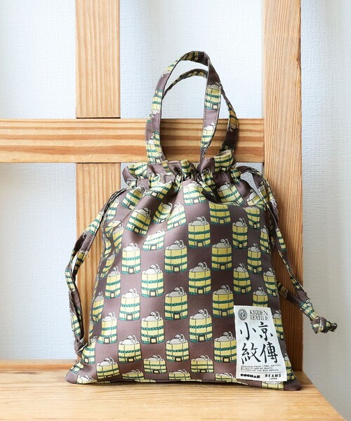 BEAMS JAPAN(ビームス ジャパン)の「【京伝TEXTILE】山東京伝小紋 巾着トート(ハンドバッグ・レディース・ブラウン/その他・ONE SIZE)」の1枚目の写真