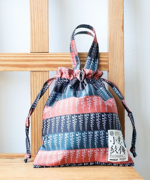 BEAMS JAPAN(ビームス ジャパン)の「【京伝TEXTILE】山東京伝小紋 巾着トート(ハンドバッグ・レディース・ブラウン/その他・ONE SIZE)」の4枚目の写真