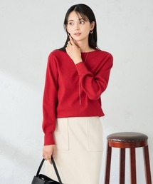 a.v.v（アーヴェヴェ）の「【洗える】ボートネック美ラクるパフスリーブニット（ニット/セーター）」