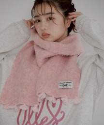 カシミヤファー１００% muffler／ピンクベイジュ　ブルー　品A／GAKE❣️ FURLA マフラー ストール カシミヤ100% ”フェイクファー