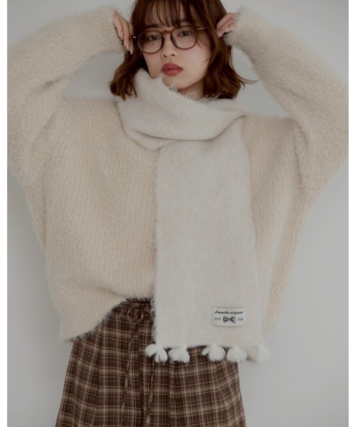 JUMELLE（ジュメロ）の「color muffler（マフラー・レディース・ベージュ/ホワイト/ピンク・FREE）」の10枚目の写真