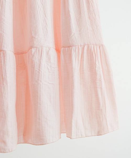 maison de LATIR(メゾンドラティール)の「夏は軽やかに揺れるのが可愛い。夏服 オフィスカジュアル にも映えるボリューム切り替えエアリーAラインティアードロングスカート(スカート・レディース・ホワイト/ブラック/ピンク・FREE)」の14枚目の写真