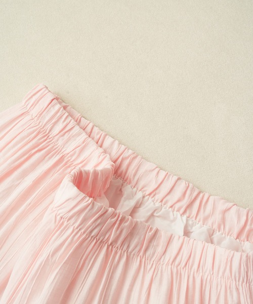 maison de LATIR(メゾンドラティール)の「夏は軽やかに揺れるのが可愛い。夏服 オフィスカジュアル にも映えるボリューム切り替えエアリーAラインティアードロングスカート(スカート・レディース・ホワイト/ブラック/ピンク・FREE)」の19枚目の写真