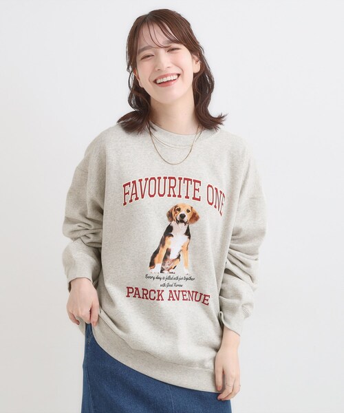 SHOO・LA・RUE（シューラルー）の「【選べる4柄】グラフィックアソート オーバーサイズ 裏毛スウェット（スウェット・レディース・チャコールグレー/グリーン系その他4/ホワイト系3/ピンク系4・00）」の18枚目の写真