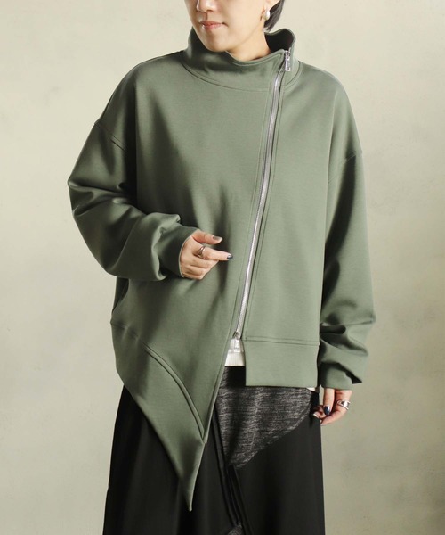 BITTOKO ノーカラー切替ブルゾン イエロー WOMEN ノーカラージャケット