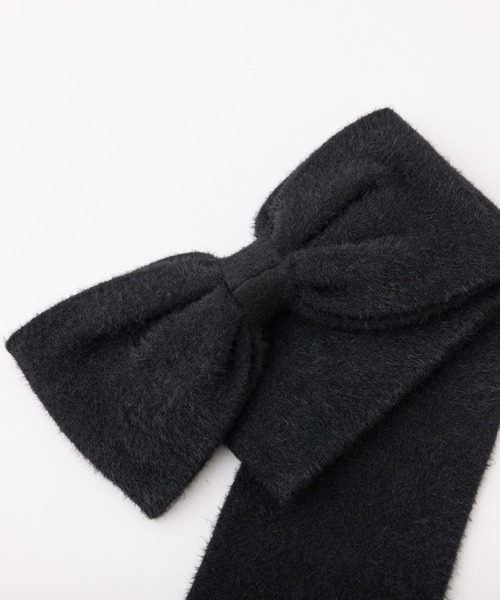 one after another NICE CLAUP（ワンアフターアナザーナイスクラップ）の「ロゴ入りリボンマフラー（マフラー・レディース・アイボリー/ブラック/ピンク/サックスブルー・FREE）」の6枚目の写真