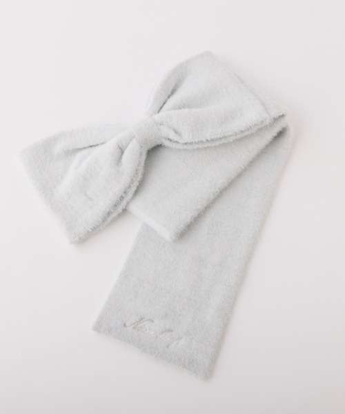 one after another NICE CLAUP（ワンアフターアナザーナイスクラップ）の「ロゴ入りリボンマフラー（マフラー・レディース・アイボリー/ブラック/ピンク/サックスブルー・FREE）」の16枚目の写真