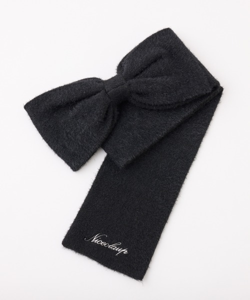 one after another NICE CLAUP（ワンアフターアナザーナイスクラップ）の「ロゴ入りリボンマフラー（マフラー・レディース・アイボリー/ブラック/ピンク/サックスブルー・FREE）」の17枚目の写真