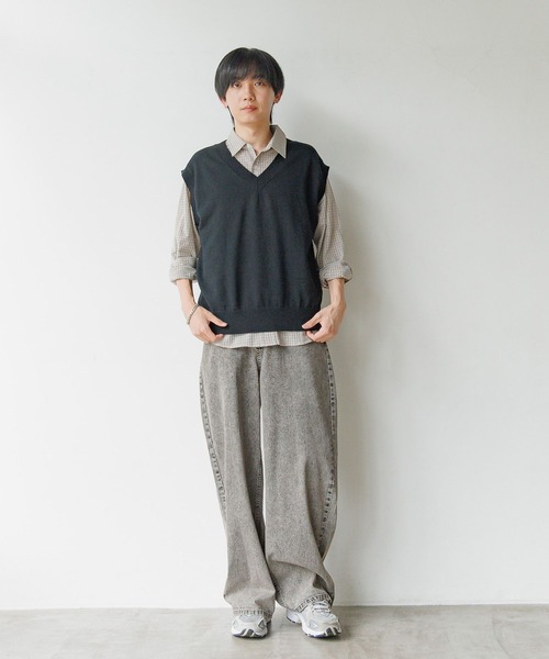 GLOBAL WORK(グローバルワーク)の「2SETシャツ*ベスト/AND YUA ANY/593390(シャツ/ブラウス・キッズ・ブラウン/グレイッシュブルー・MEDIUM/LARGE)」の3枚目の写真