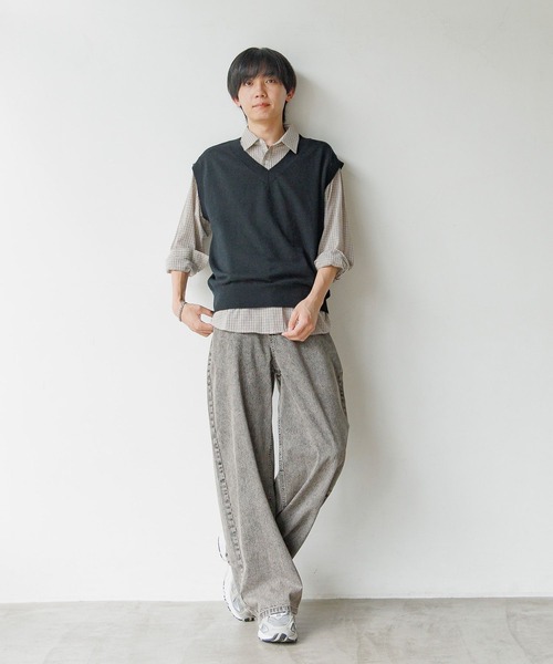 GLOBAL WORK(グローバルワーク)の「2SETシャツ*ベスト/AND YUA ANY/593390(シャツ/ブラウス・キッズ・ブラウン/グレイッシュブルー・MEDIUM/LARGE)」の5枚目の写真