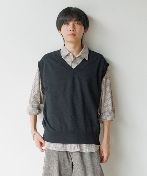 GLOBAL WORK(グローバルワーク)の「2SETシャツ*ベスト/AND YUA ANY/593390(シャツ/ブラウス・キッズ・ブラウン/グレイッシュブルー・MEDIUM/LARGE)」の6枚目の写真