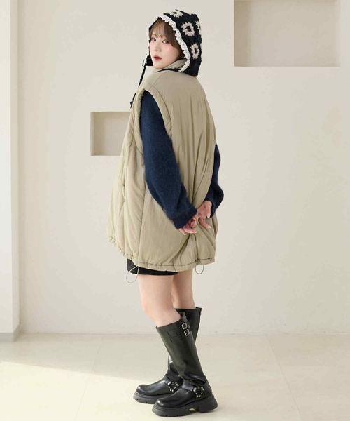 kutir(クティール)の「kutirlune/クロシェ風バブーシュカ ニット帽(ニットキャップ/ビーニー・レディース・ベージュ/ブラック・FREE)」の18枚目の写真