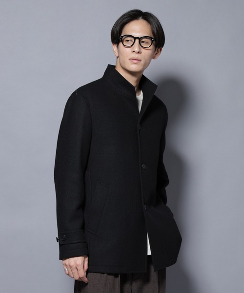 セール】ウール/Nメルトンスタンドカラーコート（ステンカラーコート