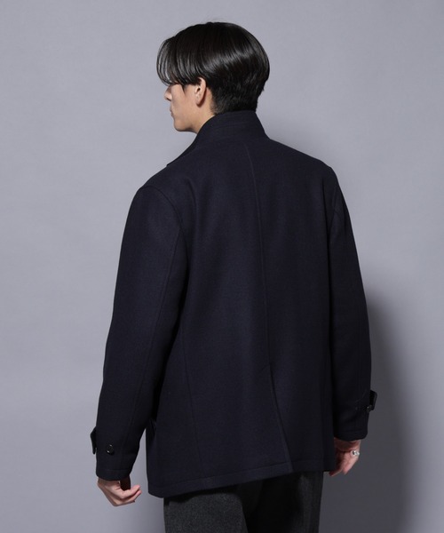 セール】ウール/Nメルトンスタンドカラーコート（ステンカラーコート