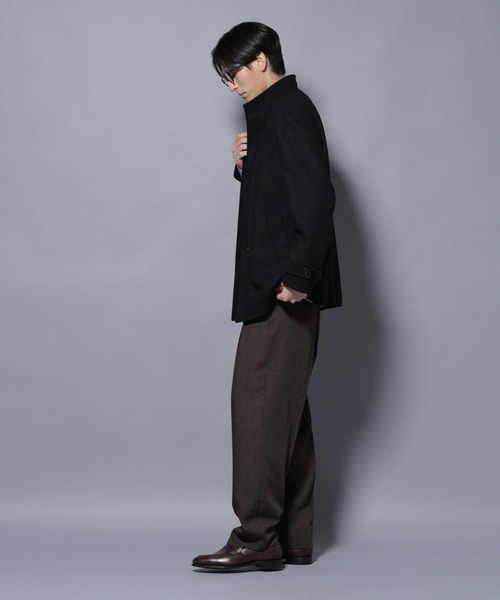 NANO universe（ナノユニバース）の「ウール/Nメルトンスタンドカラーコート（ステンカラーコート・メンズ・トップグレー/ネイビー/ブラック・L/M/S/XL）」の13枚目の写真