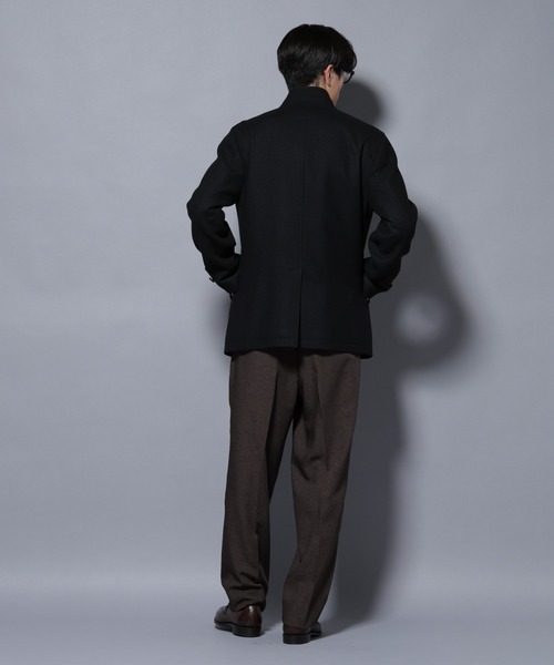 NANO universe（ナノユニバース）の「ウール/Nメルトンスタンドカラーコート（ステンカラーコート・メンズ・トップグレー/ネイビー/ブラック・L/M/S/XL）」の14枚目の写真